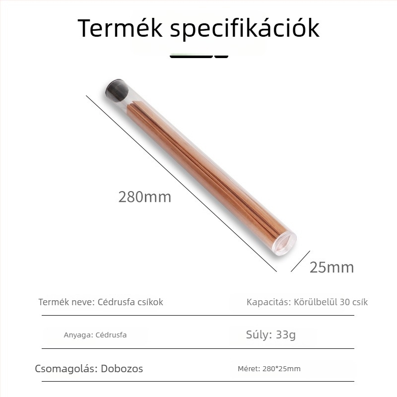 Természetes cédrusfa szeletek szivarokhoz, hordozható, kettős használat – gyújtás és aromatizálás, 30 darab a dobozban