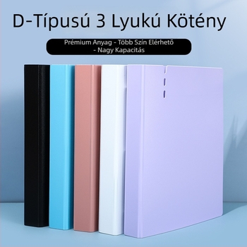 3‑lyukú D-típusú klipek, nagy kapacitású vízálló PP mappa dokumentumokhoz, A4 formátum, 110-es szorító, lemezvastagság 1 mm