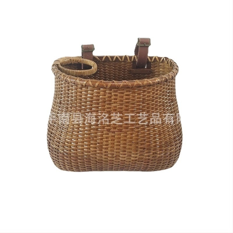 Rattan kerékpár előkosár, modell BM19-065, Haizhi márka, anyag rattan, koreai stílus, származás Guangxi