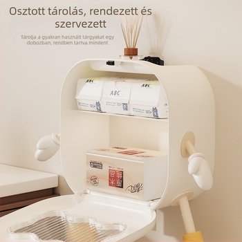 Nagy kapacitású falra szerelhető papírzsebkendő tartó, vízálló és porálló, átlátszó arc kendők tároló doboz
