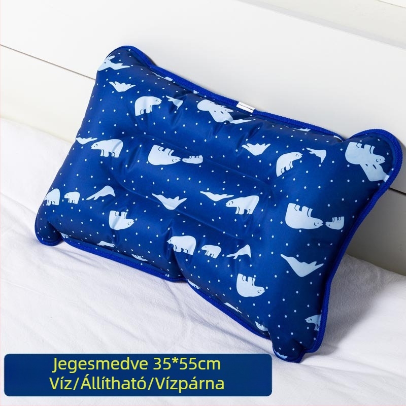 Jégpárna PVC anyagból és jégkristály töltettel a hűtésért és hőguta megelőzéséért; univerzális használat, testreszabás elérhető.
