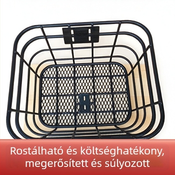 Előre felszerelhető kerékpárkosár – vasból, kompatibilis változó sebességű, hegyi, városi és túra kerékpárokkal