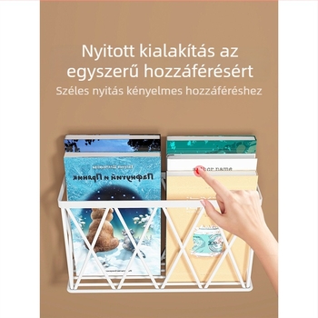 Falra szerelhető fürdőszobai könyvespolc — telepítés nélkül, papírból készült, pastoraális stílus, 1 szint, ideális kültéri kempingezéshez
