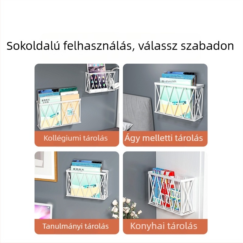 Falra szerelhető fürdőszobai könyvespolc — telepítés nélkül, papírból készült, pastoraális stílus, 1 szint, ideális kültéri kempingezéshez