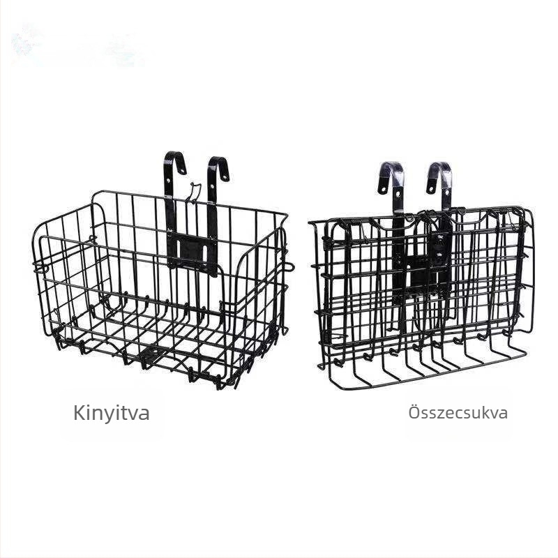 Hegyi kerékpár kosár, összecsukható elülső és hátsó felakasztható kosár, univerzális illeszkedés, vasból készült