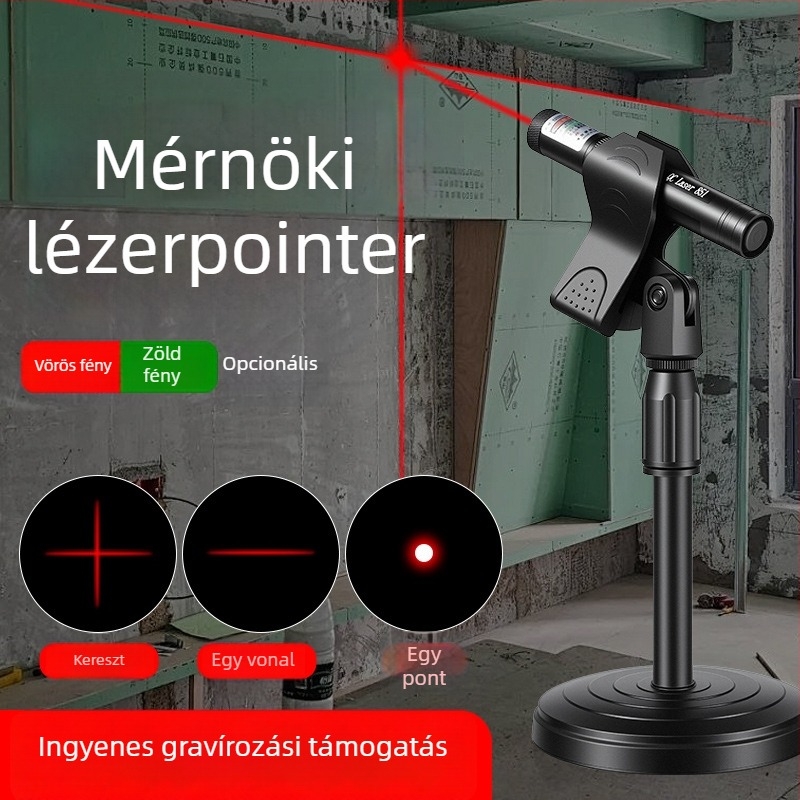 Que Chuang fém lézer vonalzó keresztt vonallal, infravörös vonallal és pontos derékszög jelöléssel