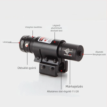 Mini infravörös lézer irányzék fel-le és balra-jobra állítható, alumíniumötvözet, JG8