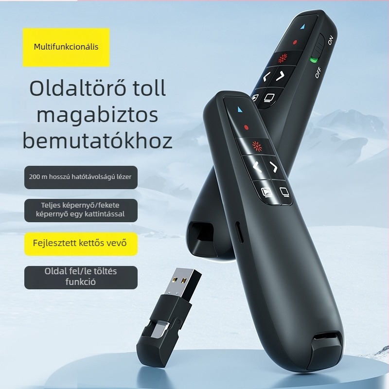 Lézeres oldalfordító toll PPT-hez — ABS, RF039, logónyomtatás elérhető, PPT oldalváltás: igen