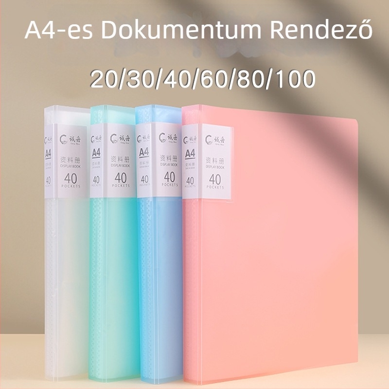 PP átlátszó beillesztő mappa A3 információs füzethez, 20–30 oldal, külső panel 0,8 mm, belső oldal 0,035 mm