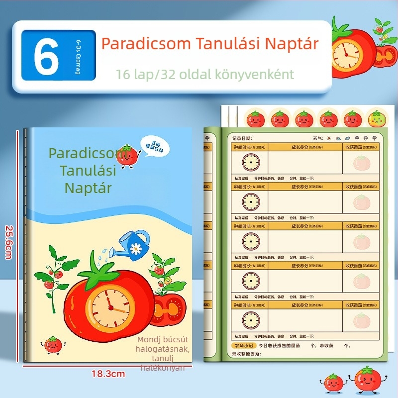 Iskolai napi tervező napló — Huge, rajzfilmfiguárás, aranyos és egyszerű stílus, zsinórkötés, papírborítás, 1–50 oldal