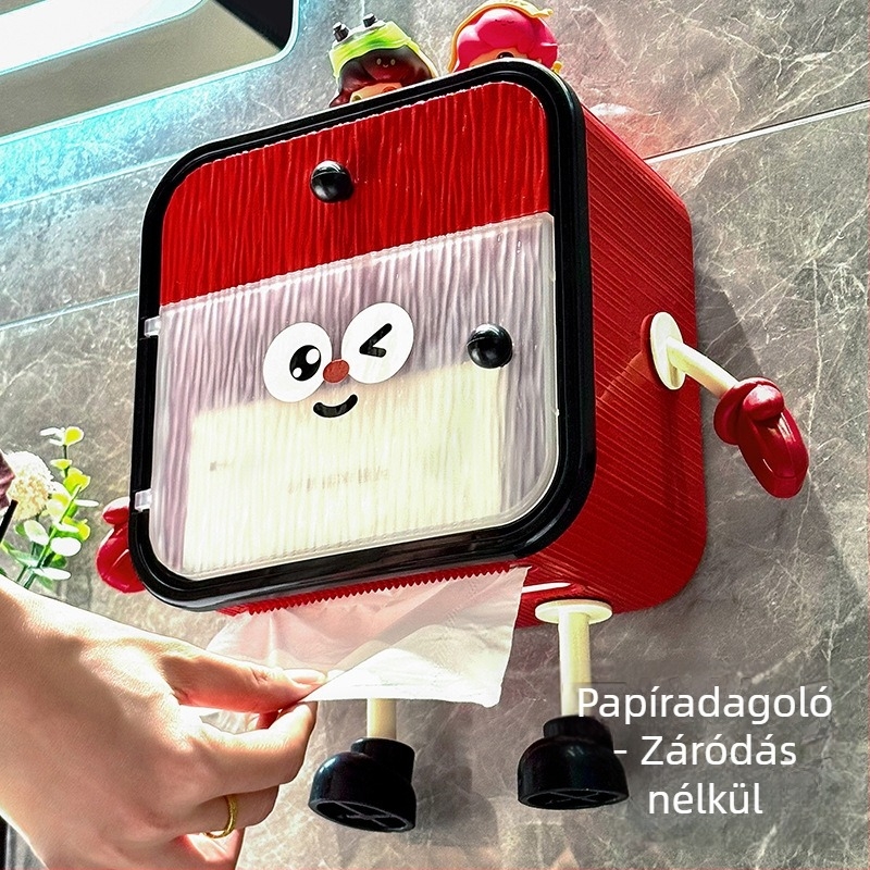 Fali WC-papír tartó, műanyag, modell 10060, többfunkciós, fürdőszobába és nappaliba