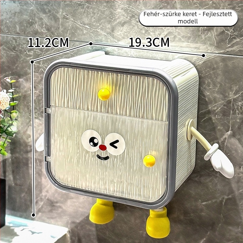 Fali WC-papír tartó, műanyag, modell 10060, többfunkciós, fürdőszobába és nappaliba