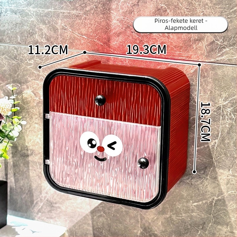 Fali WC-papír tartó, műanyag, modell 10060, többfunkciós, fürdőszobába és nappaliba