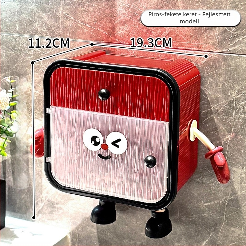 Fali WC-papír tartó, műanyag, modell 10060, többfunkciós, fürdőszobába és nappaliba