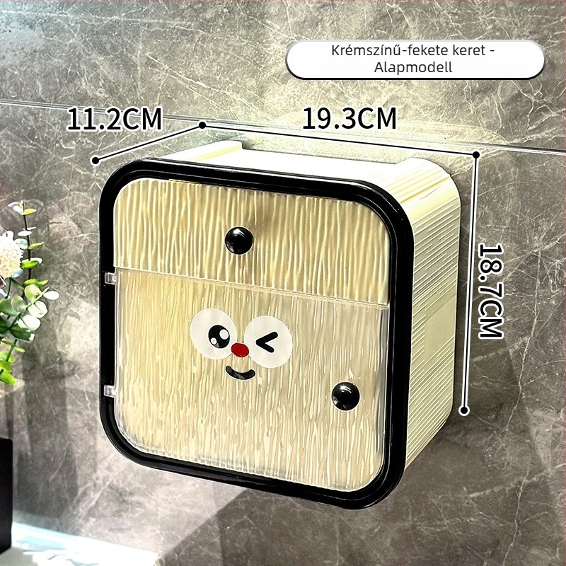 Fali WC-papír tartó, műanyag, modell 10060, többfunkciós, fürdőszobába és nappaliba