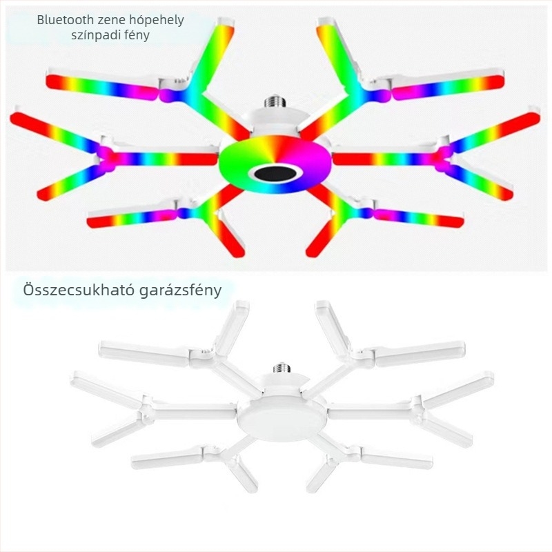 Hópehely vetítő lámpa összecsukható levél dizájnnal; fényerő-szabályozható; E27-es foglalat; távirányító; 360° fénycsóva; bemeneti feszültség 85-265V