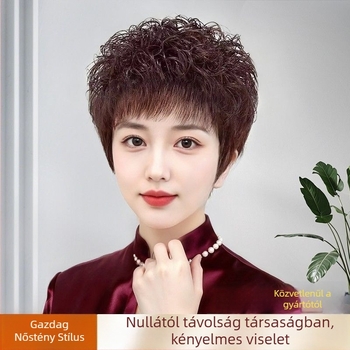 Női paróka - rövid, valódi hajból, lélegző és könnyű, modell 3011, mechanizmusos kivitelezés, festhető