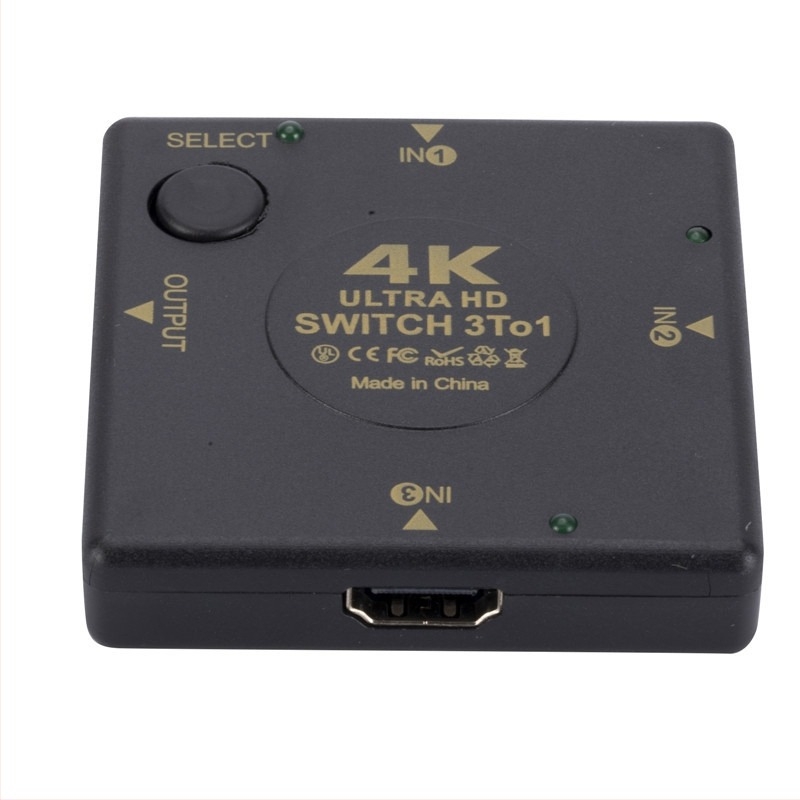 Grwibeou HDMI kapcsoló, 3-in-1 kimenet, 4K felbontás