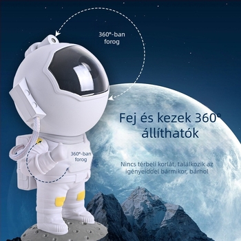 Űrhajós csillagos ég projektor – USB táplálású asztali hangulatvilágítás távirányítóval