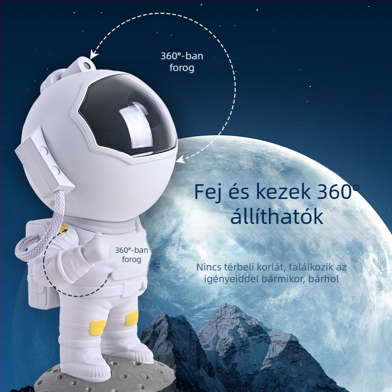 Űrhajós csillagos ég projektor – USB táplálású asztali hangulatvilágítás távirányítóval