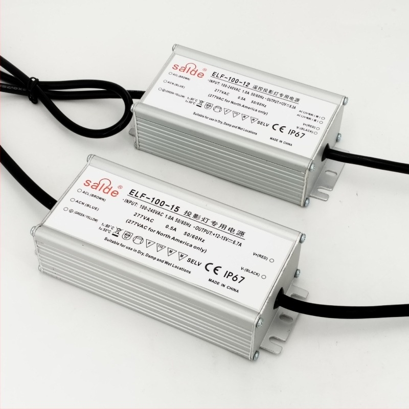 Saide távirányítós logó vetítő lámpa tápegység, 80W/100W, IP67, CE és 3C tanúsítvány, kapcsolóüzemű tápegység