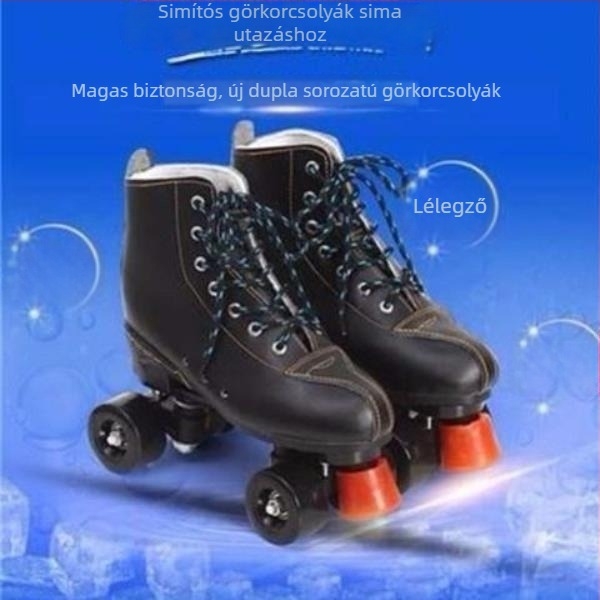 Felnőtt görkorcsolya vászon felsőrésszel, TPR talppal, világító kerekek