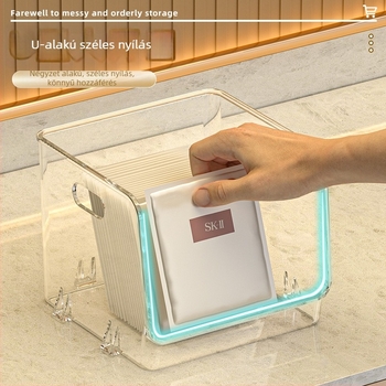 YH-901 asztali kozmetikai tároló | PET műanyag, 18L kapacitás, stackable
