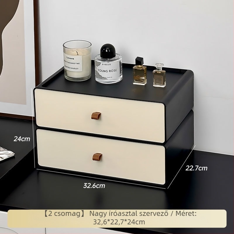 Kozmetikai tároló doboz fiókkal, 18L, polisztirol, porálló, japán stílusú, autóhoz