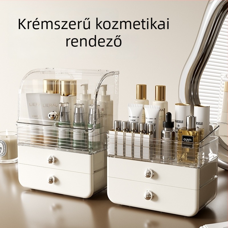Chenjia műanyag kozmetikai tároló íróasztalhoz, fiókos dizájn, porálló, testreszabható