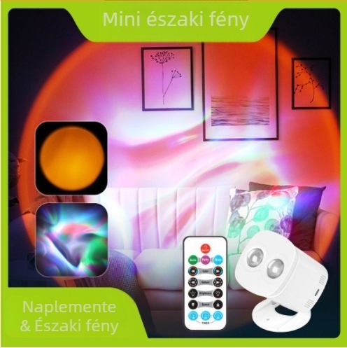 LED Aurora Borealis csillagos ég projekciós éjjeli lámpa USB, távirányító, PVC lámpabúra
