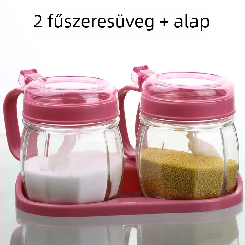 Konyhai fűszertároló készlet – üvegből készült edények sóhoz, fűszerekhez és olajhoz