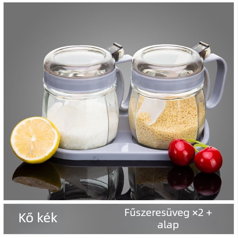 Konyhai fűszertároló készlet – üvegből készült edények sóhoz, fűszerekhez és olajhoz
