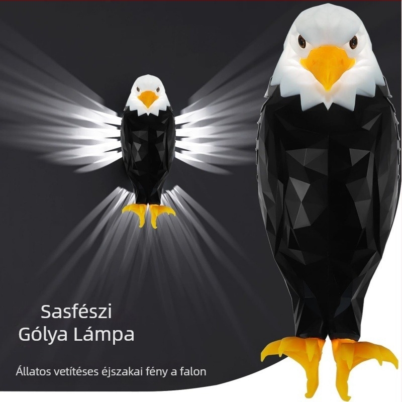 Fali falra szerelt sas alakú projektoros éjszakai fény, beépített akkumulátor, távirányító, intelligens vezérlés, ABS árnyékoló, FCC-B tanúsítvány