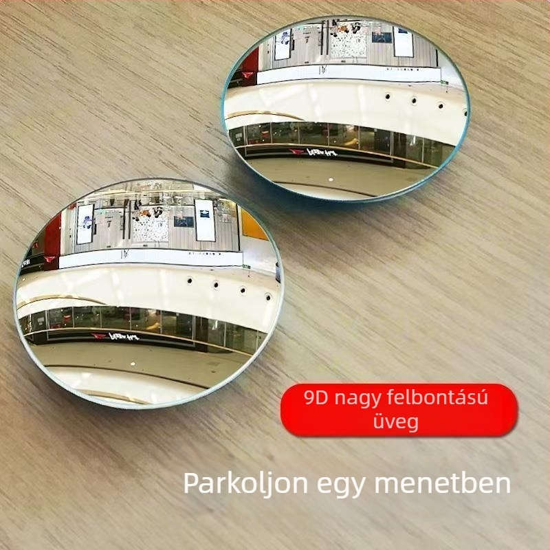 Autó hátsó tükrö HD felbontású, keret nélküli, kis kör alakú üveg tükör, 360°-os állítható holttér-tükör és széles látószögű tolató tükör