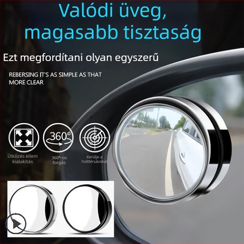 Tetsuo Kör Autó Tükör Visszatekintő Nézettel, 360°-os Szabályozható Széles Látómező, Könnyű Telepítés
