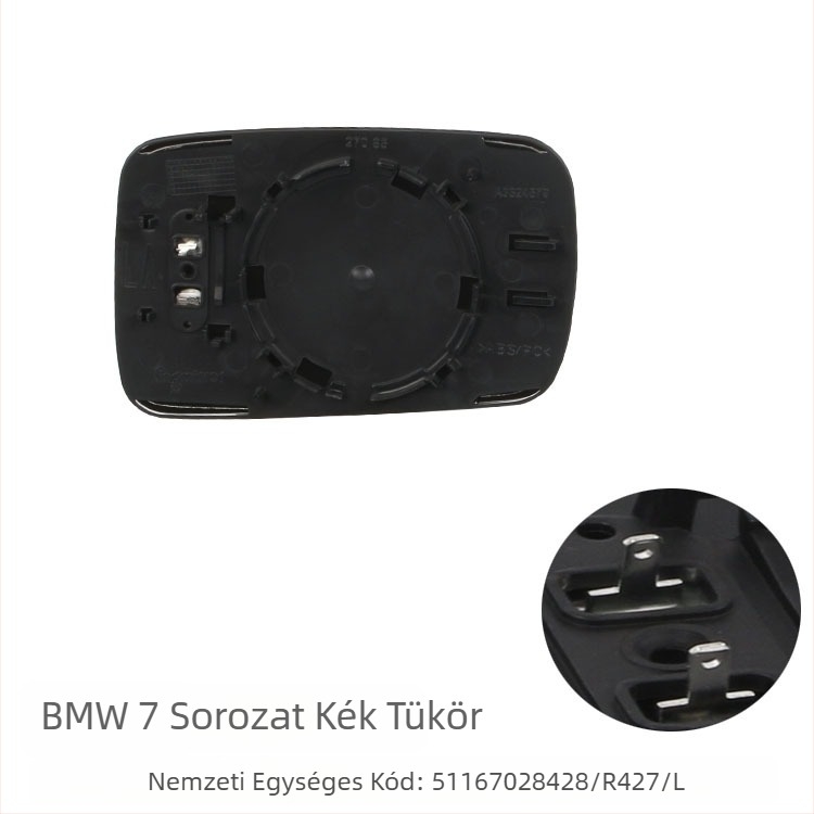 BMW 7-es sorozathoz (2002-2006) hátsó nézet tükrének lencséje, dupla görbületű tükör, 12V, modell 51167028428R