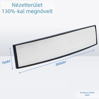 Autó belső visszapillantó tükör holttér-vizualizációval, széles látómező, ívelt kialakítás, HDELF márka