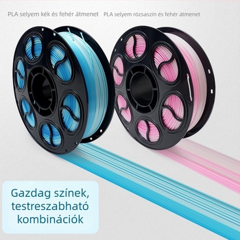 PLA selyemgradients filament, 1 kg, 330 m, kör keresztmetszet, 3D nyomtatáshoz