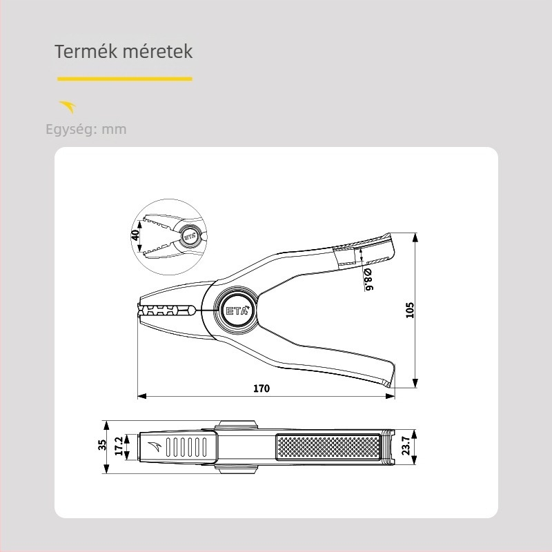ETA3166A 400A Magasáramú krokodilcsipesz – Tesztklipsz védőburkolattal