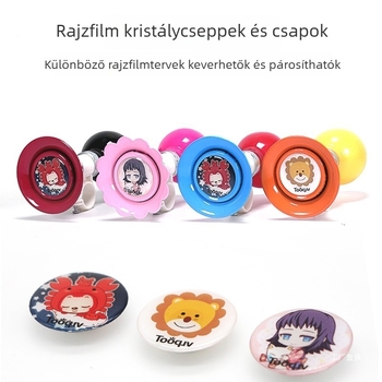 Gyerekeknek való kerékpár csengő, karikatúra jellegű fém kürtszerű hang, alumíniumötvözet, modell Cartoon metal air horn, márka Happy Journey