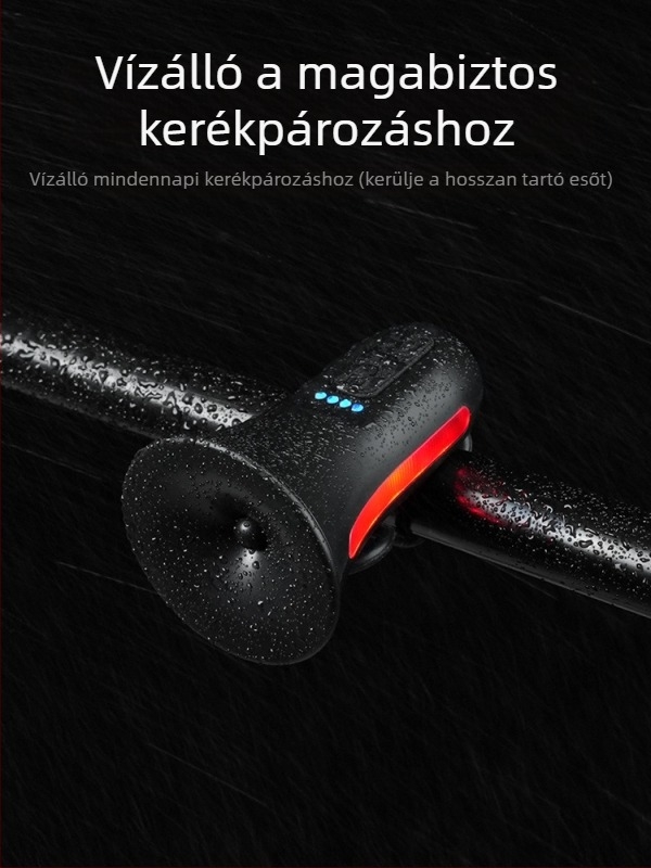 USB-újratölthető kerékpár kürt — erős elektromos csengő hegyi- és országúti kerékpárokhoz, kerékpáros kiegészítők