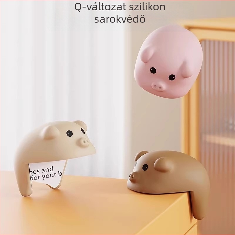 Asztal- és páraelszívó sarokvédő, puha szilikon, derékszögű sarok, rajzfilmszerű dizájn