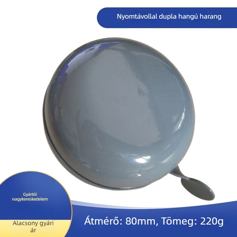 Vasból készült kerékpárharang kettős hanggal, modell TDN-09, 220 g, Tiande clang, minden típusú kerékpárhoz