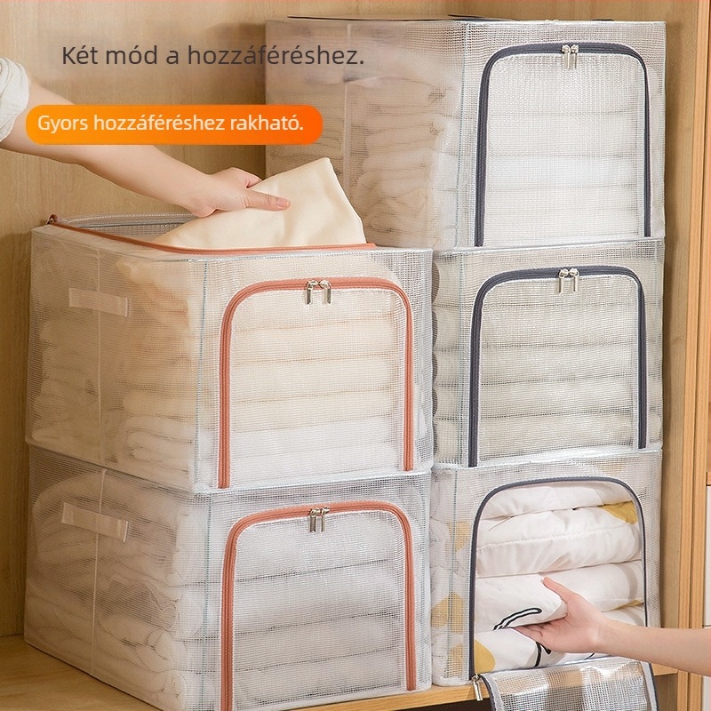 Gardrób tároló doboz, összecsukható acélvázzal, 18 literes kapacitás, modell SNX2020, hordozható