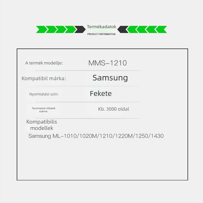 OA-Print toner cartridge Samsung ML-1010/1020M/1210/1220M/1250/1430 lézernyomtatókhoz – utántölthető, 3000 oldal (5% fedettség), kompatibil ML-1210D3