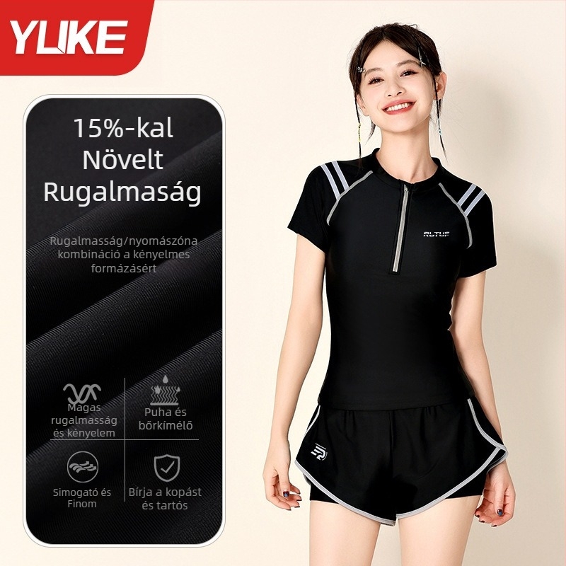 Kétrészes női fürdőruha – egyszínű, melltartó párnával, nylon anyag, poliészter bélés, felnőtteknek