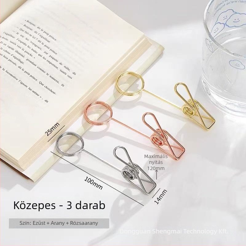 Átlátszó éttermi ételcímke megjelenítő klip, dupla végű rozsdamentes acél klip