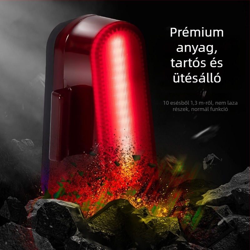 Hegyi kerékpár hátsó LED lámpa USB töltéssel, villogó funkcióval és biztonsági figyelmeztetéssel éjszakai használatra – kültéri
