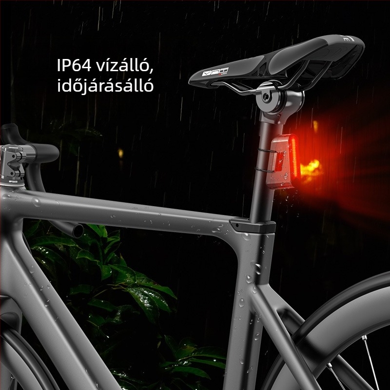 Hegyi kerékpár hátsó LED lámpa USB töltéssel, villogó funkcióval és biztonsági figyelmeztetéssel éjszakai használatra – kültéri