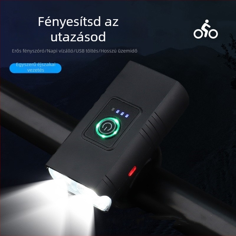 Kerékpár első és hátsó lámpa, kettős fénykibocsátás, USB-C töltés, snap rögzítés